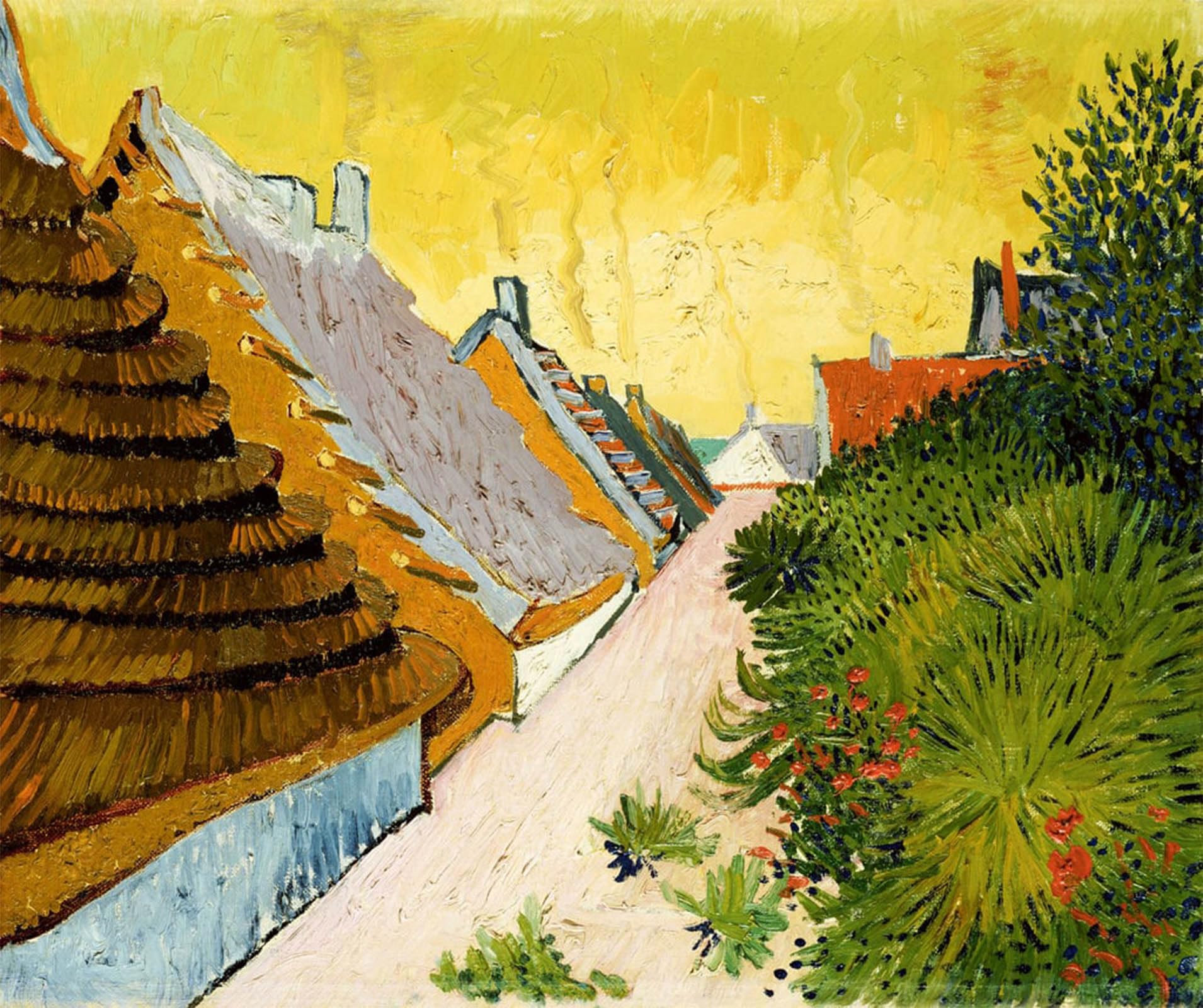 ARTXLXXBN Famous Prints Artwork Pictures Poster Painting Art Farmhouses At Saintes-maries June Artwork Landscape Pictures for Home Decor 60x90cm