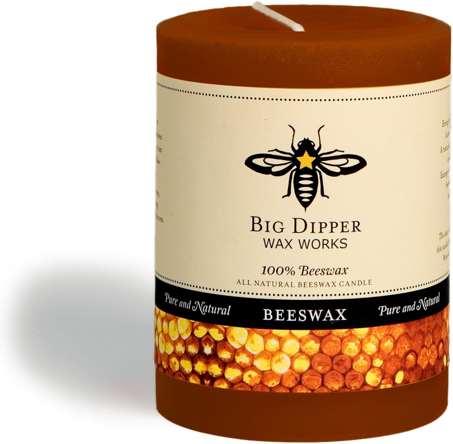 Big Dipper Wax Works Pumpkin Orange Pillar Candle, 60Hour
