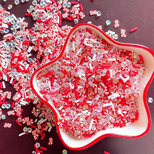Miniatura 10 de EHOPE Gránulos falsos de Navidad, chispas de caramelo falso, gránulos de arcilla, chispas de polímero en rodajas de arcilla para arte de uñas,
