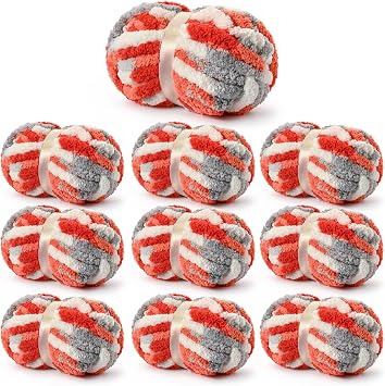 Chunky Jumbo Chenille Yarn Multicolor 10 Pack