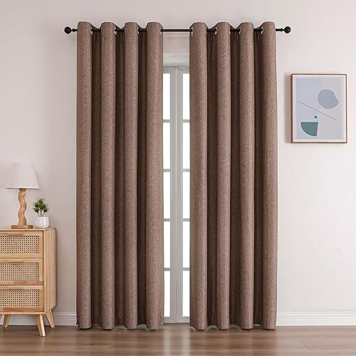 Cortinas opacas de 84 pulgadas de largo, juego de 2 paneles de cortinas largas con aislamiento térmico, cortinas de oscurecimiento de la habitación