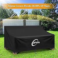 Vista 7 de Kipiea Funda para sofá de patio, funda resistente para sofá de exteriores, impermeable, para invierno, funda para muebles de patio de 3 plazas