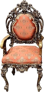 Vintage Gilted Armchair Pair, Old World Floral Carved Sofa Chairs, Hand Carved Wood, Unique Masterpiece Creation