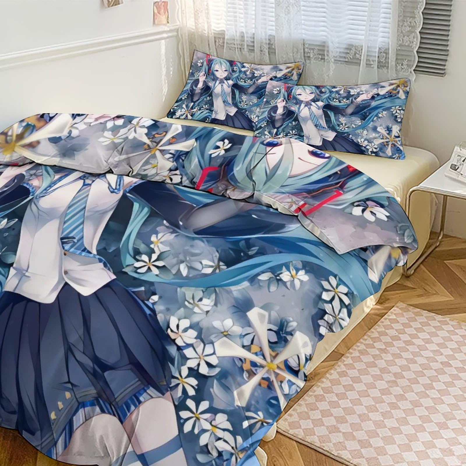 Amazon｜初音ミク アニメ キャラクター 掛け布団カバー 3点セット