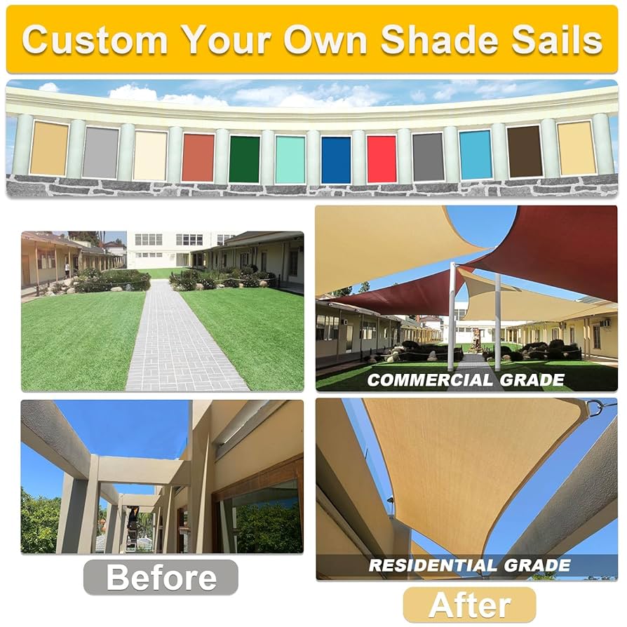 Amazon.com : KANAGAWA Sun Shade Sail Curved 20'X26' Sand