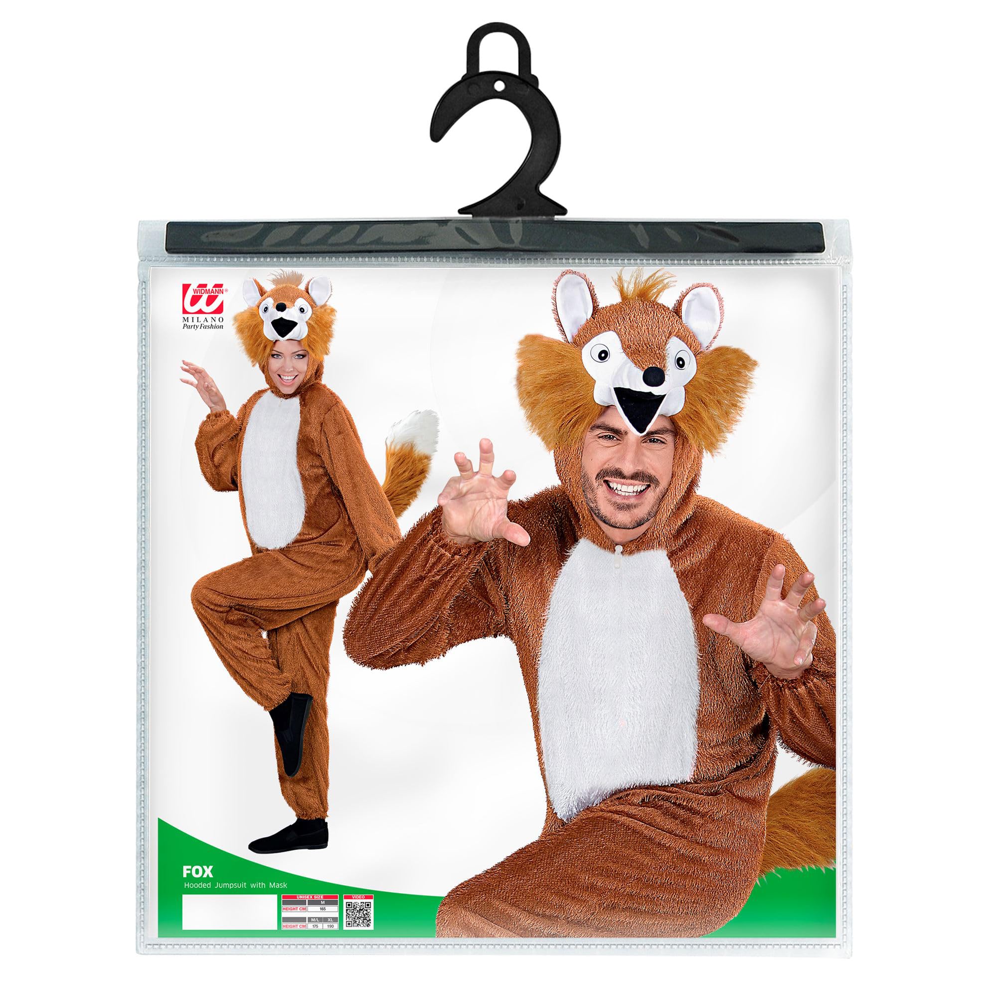 W WIDMANN MILANO Party Fashion - Kostium lisa, kombinezon z maską, bal przebierańców, karnawał