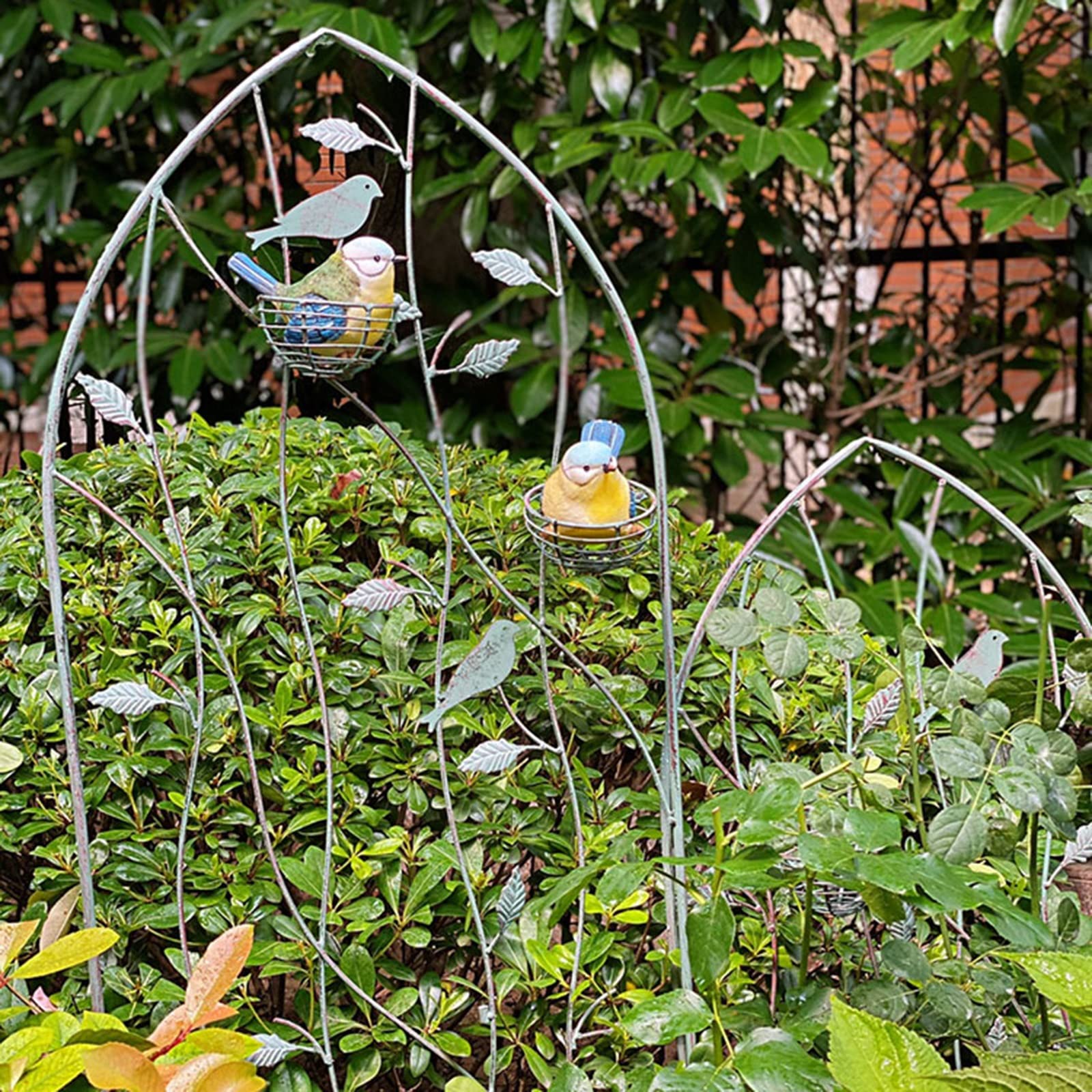 Pannelli a graticcio da giardino in filo di ferro dal design vintage, per rose, viti, verdure e piante rampicanti, verde e bianco, disponibili in 3 misure (101 x 35 cm, 120 x 39 cm, 150 x 45 cm)