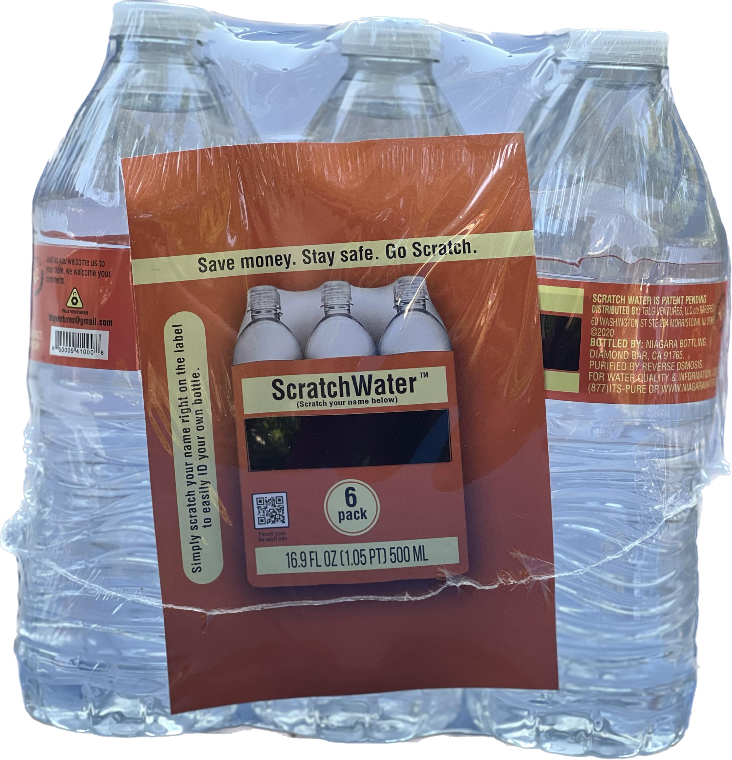 ScratchWater Fingertip Safety Labels Water Bottle 500ML - Scratch Your Name | Customized Scratch Label Water Bottles (Pack of 6)