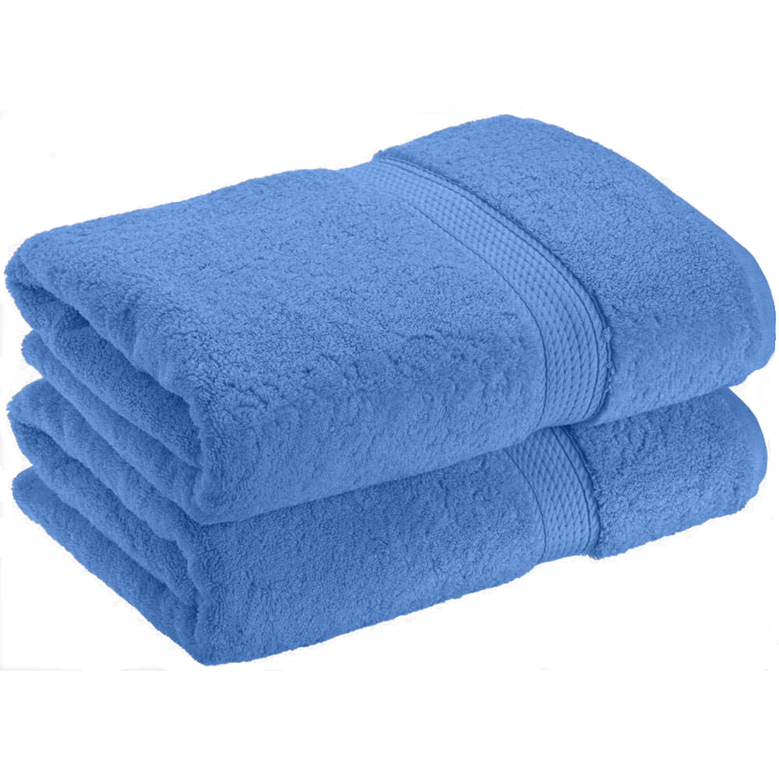 Nausha Cobalt 2 X Super Large Bath Sheets Towels 100% Egyptian Cotton 600 Gsm (Cobalt)