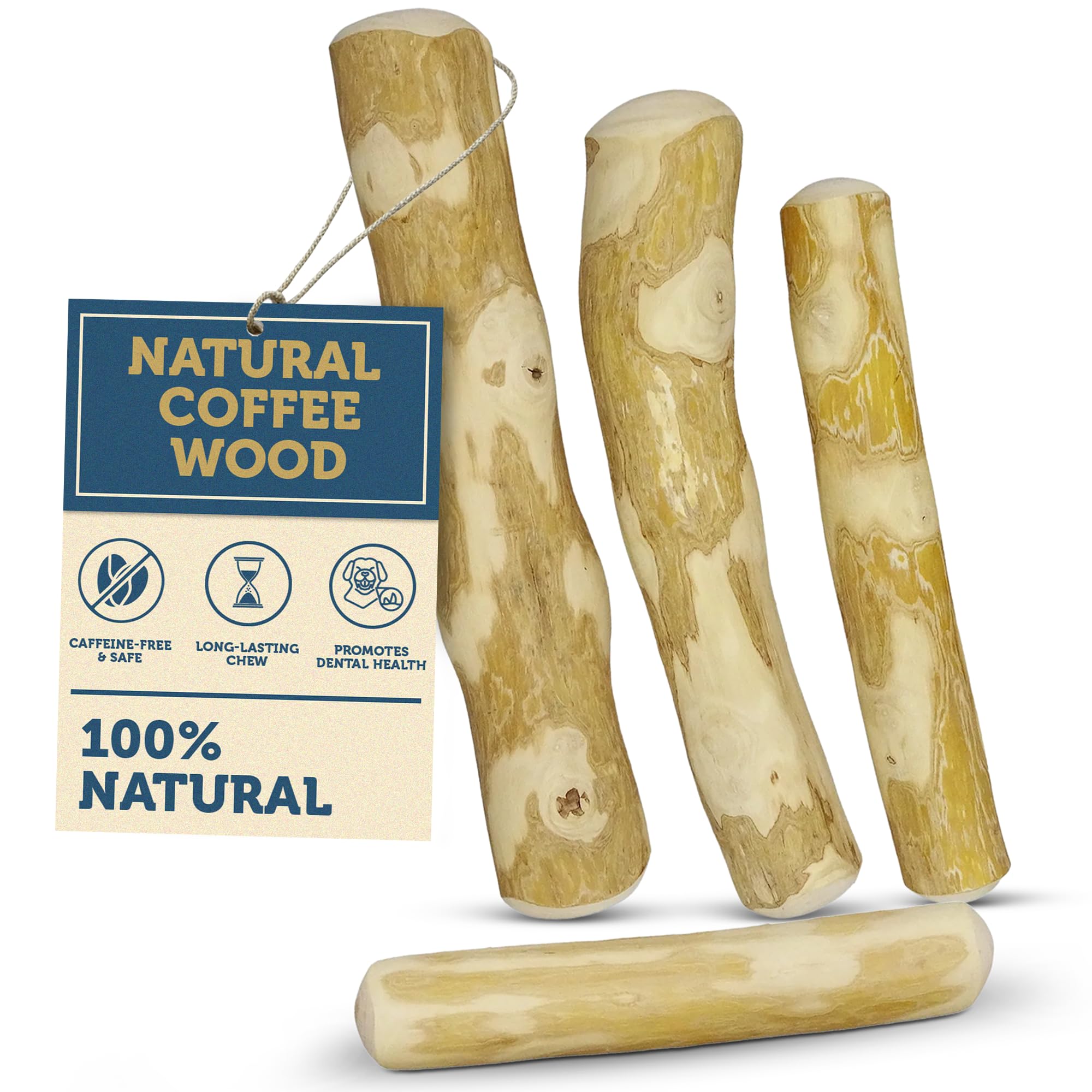 Snazzy Tails Coffee Wood Dog Chew Stick – 100% Natural Long Lasting Dog Chew, Durable Wooden Dog Toy for Aggressive Chewers, Gum Health Dental Stick for Dogs (Small, Medium, Large, X-Large) (Large)