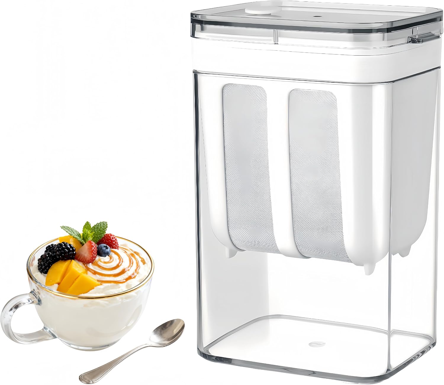 Greek Yogurt Strainer Separator Capacity ?1.16 quarts?- Yogurt Filter for Whey Separation, Suitable for Juice & Yogurt Milk, Kefir, Tofu, Cheese (White)?BPA Free. (1.16Quarts-White)