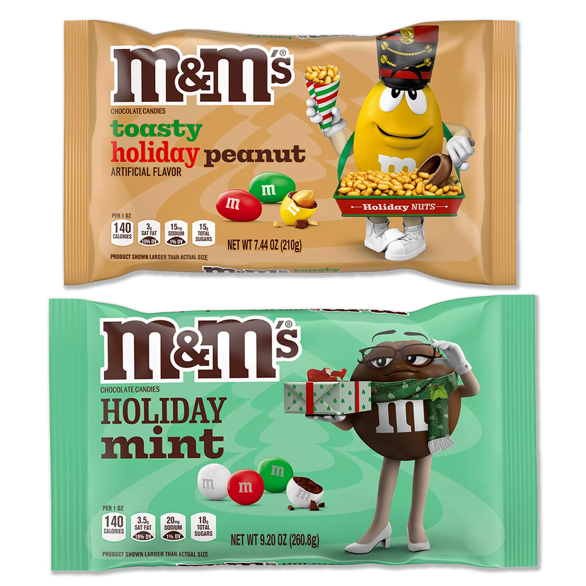Toasty Peanut and Holiday Mint Variety Pack. Christmas Holiday Mint Chocolate Candy Pieces and Toasty Peanut Chocolate Candy Pieces 2 Pack. Christmas Candy Bulk, Toasty Holiday Peanut Candy. Red and Green Chocolate Christmas Candy