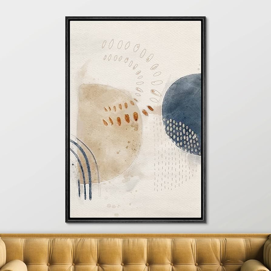 Amazon.com: SIGNFORD Framed Canvas Print Wall Art Tan & Blue