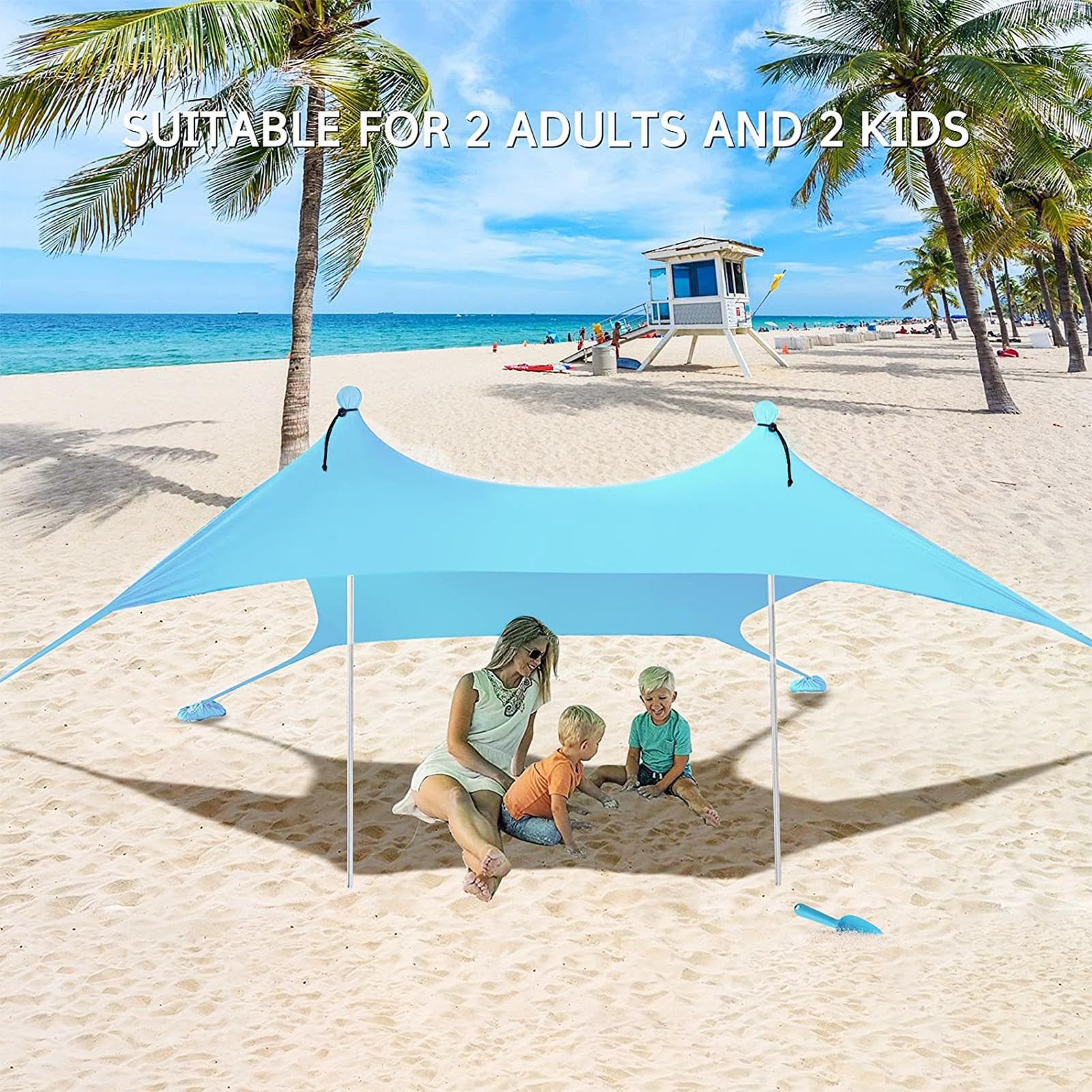 Tienda de campaña para playa, refugio de playa portátil, toldo para playas, parasol para parque, jardín, picnic, suministros de protección UV estable para campo de pesca, actividades al aire libre