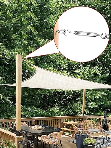 Miniatura 21 de TooTaci Paquete de 10 tensores M5 para ojos y ojos, tensor de alambre de acero inoxidable 304, tensores ajustables para cables de alambre, tensores