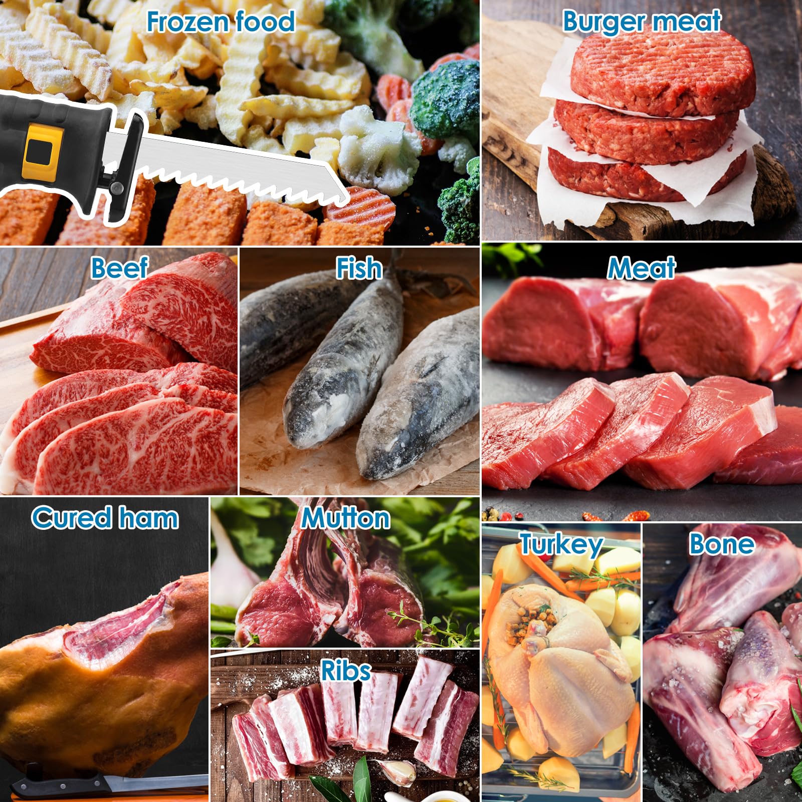 Lot de 5 lames de scie à os, 152 mm, en acier inoxydable, pour os et viande, pour couper le bœuf, la viande congelée, les os