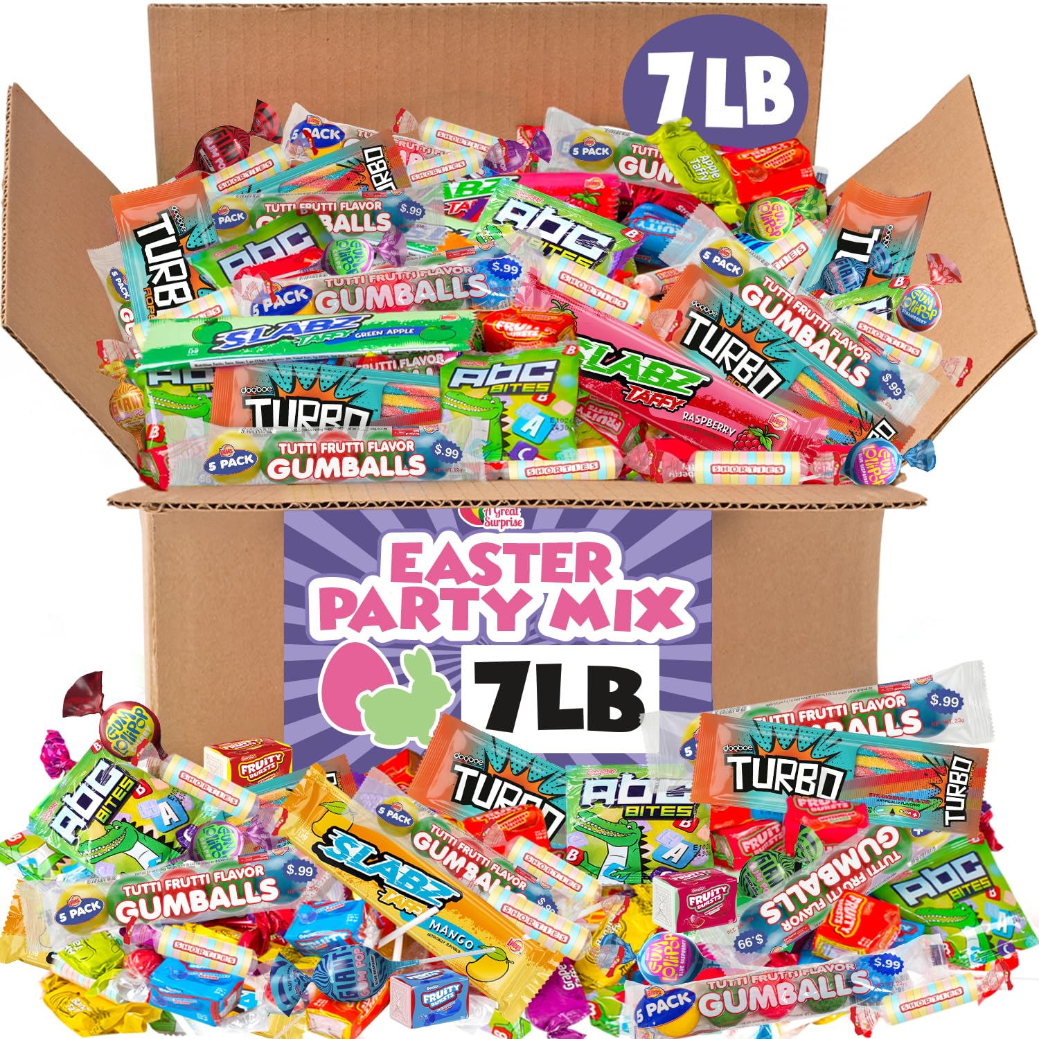 Assorted Candy Mix - 7 Pound BOX - Individually Wrapped Candies - Pinata Candy Mix