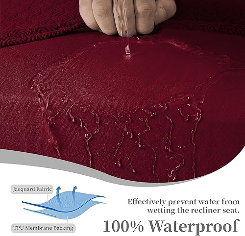 Miniatura 54 de Fundas 100% impermeables para sofá reclinable seccional, fundas para sofá reclinable en forma de L, funda para sofá seccional de esquina en forma de