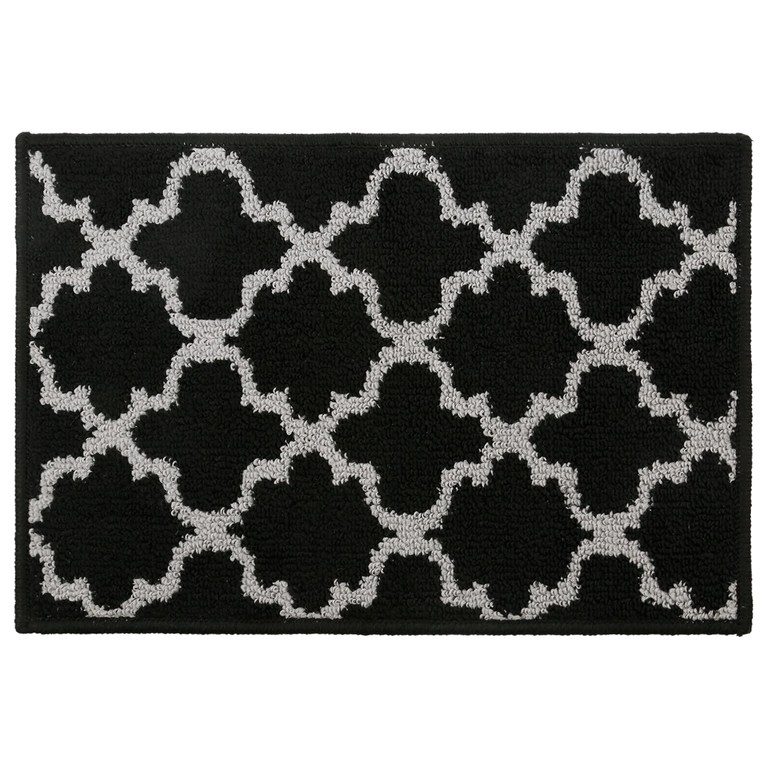 H HANSEL HOME Felpudo de Entrada Alfombra Absorbente Antideslizante Lavables Interior y Exterior Salón, Pasillo, Cocina, Dormitorio - Negro Celosía, 50x80 cm