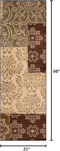Miniatura 10 de Superior Alfombra de área para interiores, respaldo de yute, bloque de color floral moderno de granja, ideal para entrada, sala de estar, cocina,