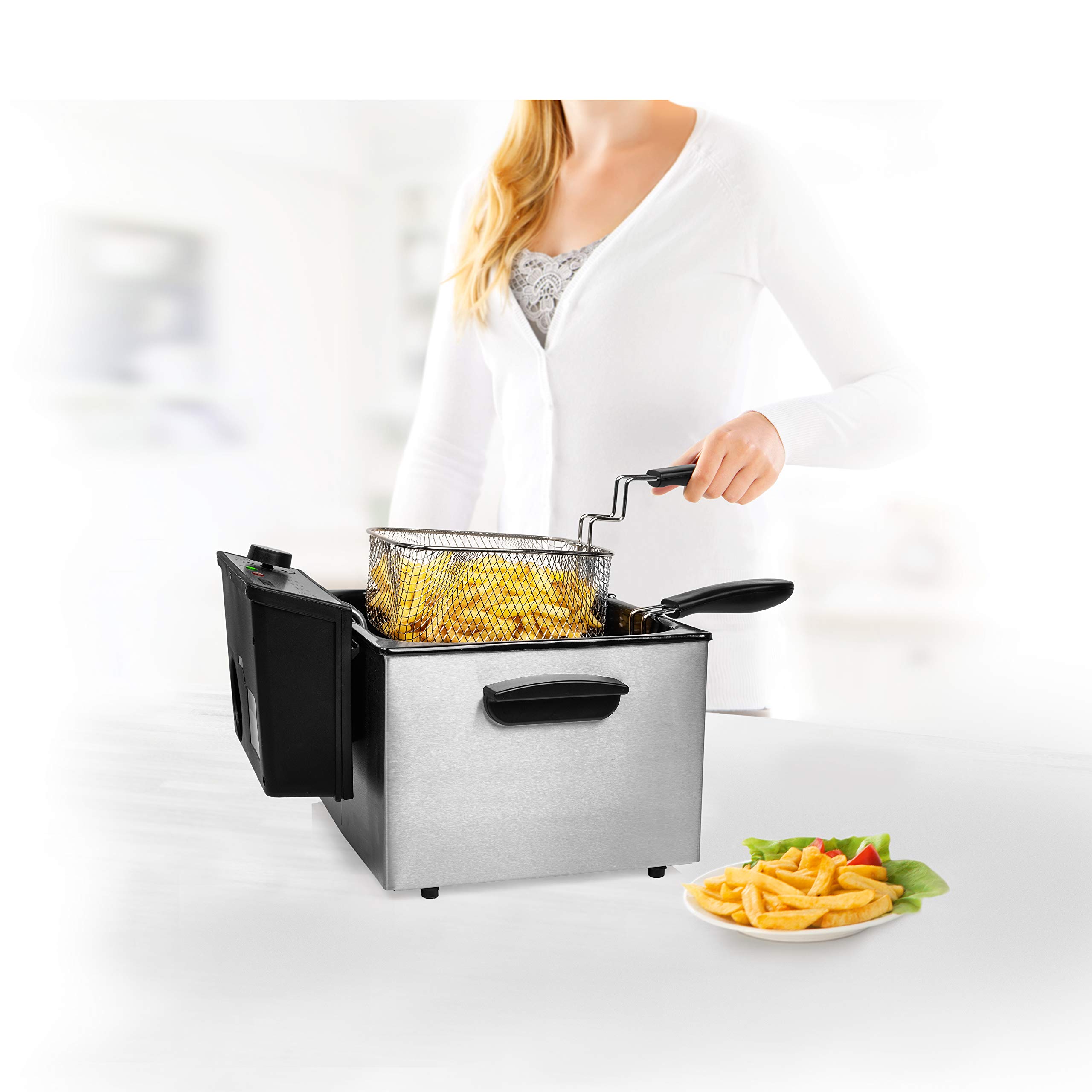 Princess Friggitrice Elettrica ad Olio, 3270 Watt, 5 Litri, Metallo Smaltato e Acciaio Inox,185000