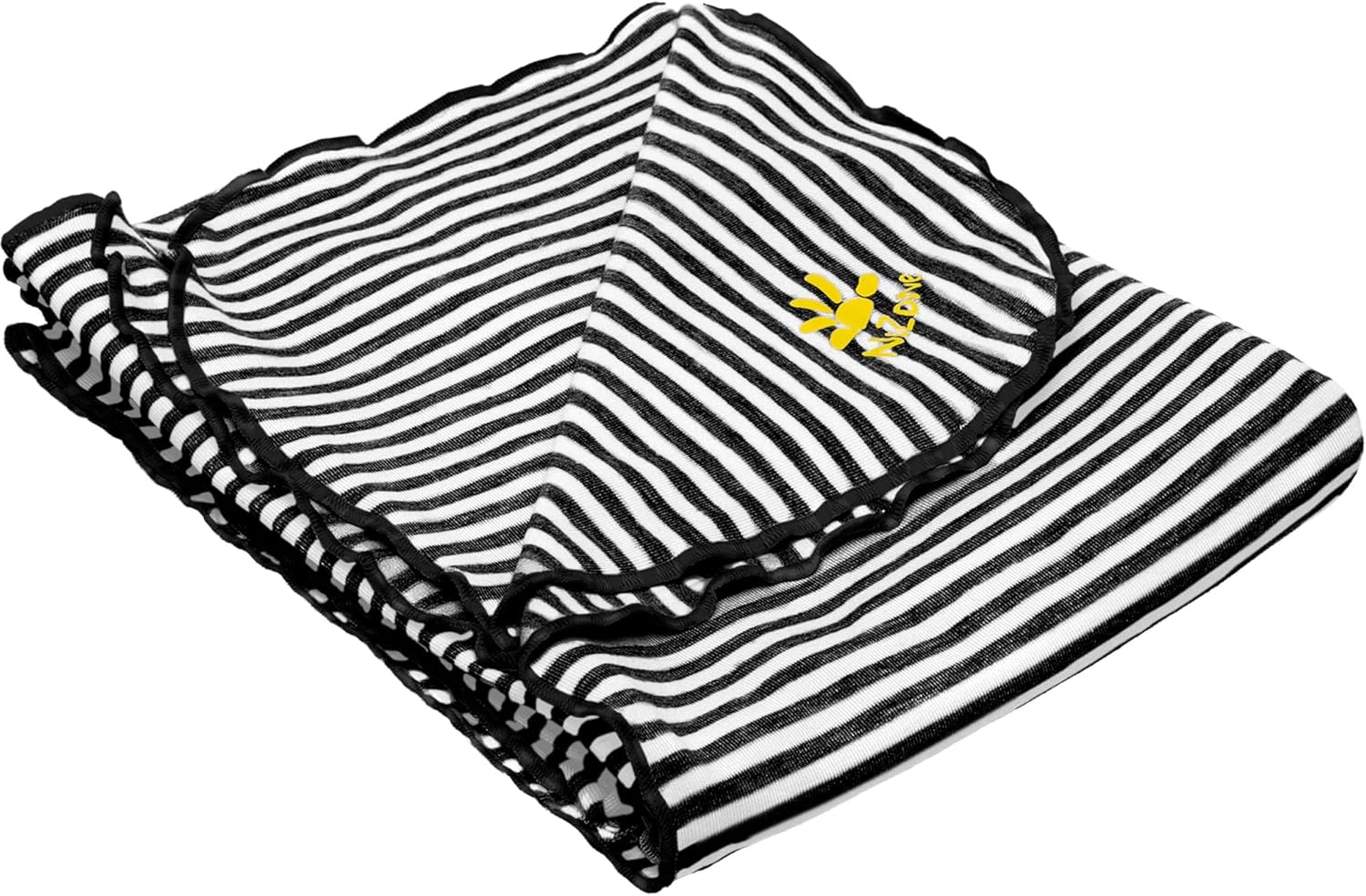 Nozone Baby Blanket, Sun Protective, Soft Rayon from Bamboo, UPF 50+ in Charcoal/Ivory Stripe