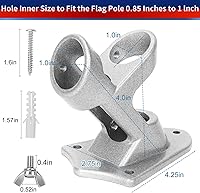 Vista 5 de Soporte para poste de bandera, soporte de poste de bandera para exteriores de casa, soporte de montaje de bandera de metal resistente, soportes