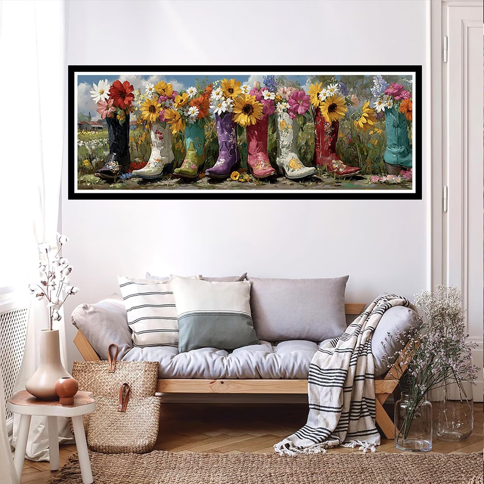 5D DIY kwiaty diamentowe malowanie duży rozmiar 80 x 240 cm, diamentowe malowanie buty dla dorosłych, malarstwo diamentowe haft ścieg krzyżykowy kryształ górski kreatywny zestaw do dekoracji wnętrz