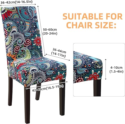 Vista 20 de YISUN Fundas para sillas de comedor, fundas elásticas de elastano para asiento de silla, extraíbles y lavables, fundas protectoras para sillas
