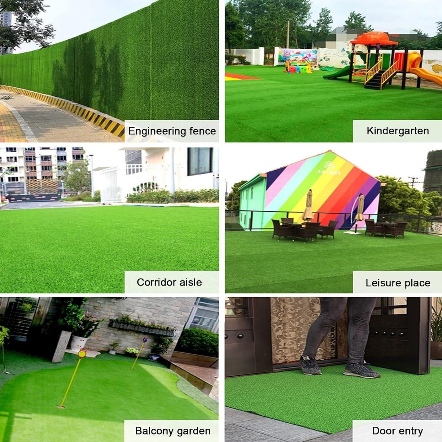 Tappeto in Erba Sintetica di Alta qualità, Spesso 2 cm, per Giardino, Cortile, Erba Artificiale Verde Resistente (60x90 cm)