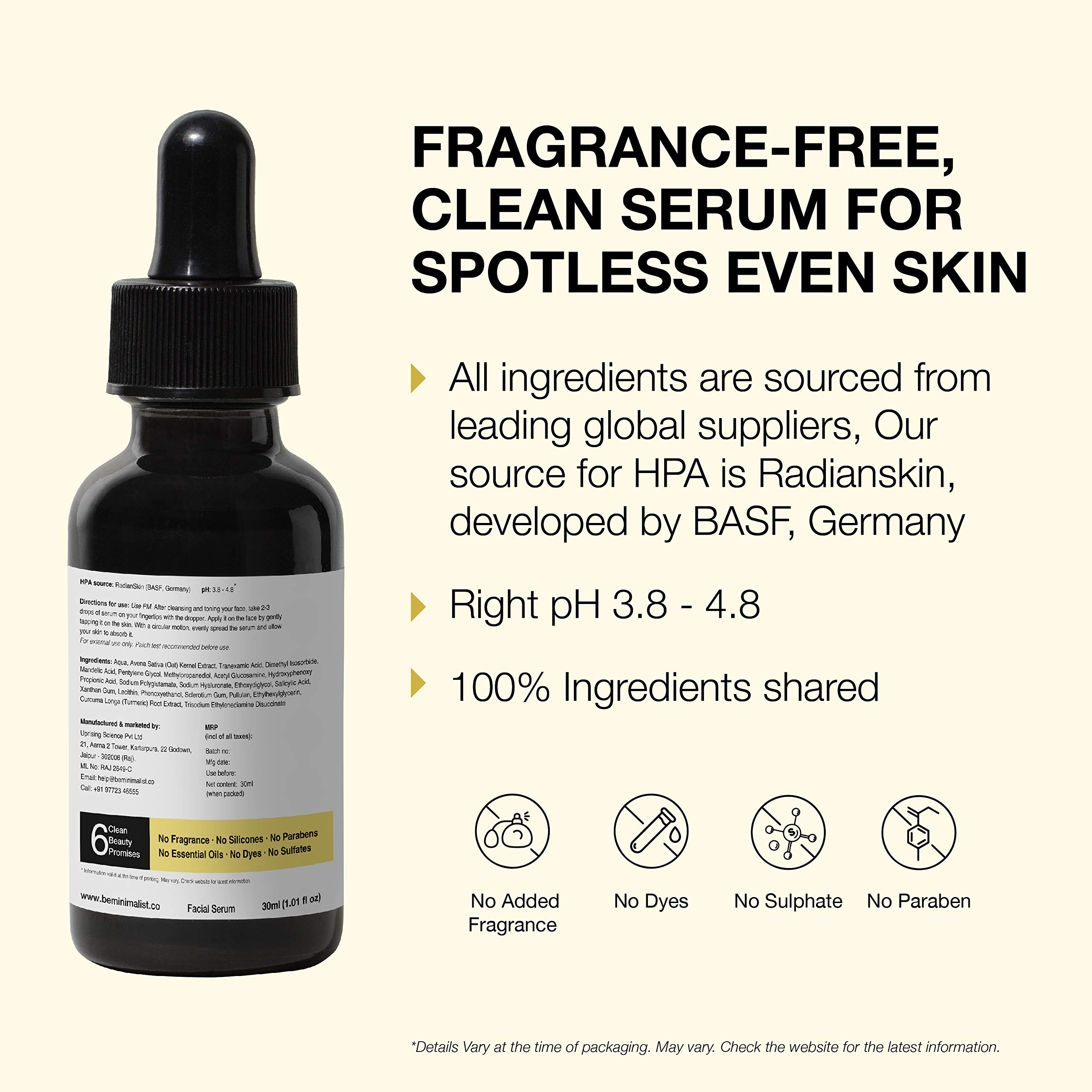 Buy Minimalist 3 Tranexamic Acid Face Serum for Pigmentation& Acne