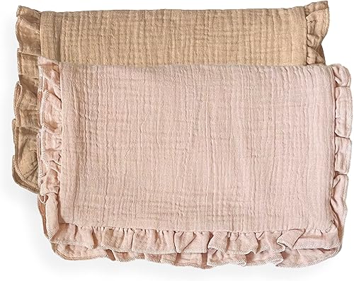 Miniatura 8 de Leyl&Ari Artículos esenciales para recién nacida para bebé niña, regalo para niña, trapos de muselina con volantes (juego de rosa polvorienta y