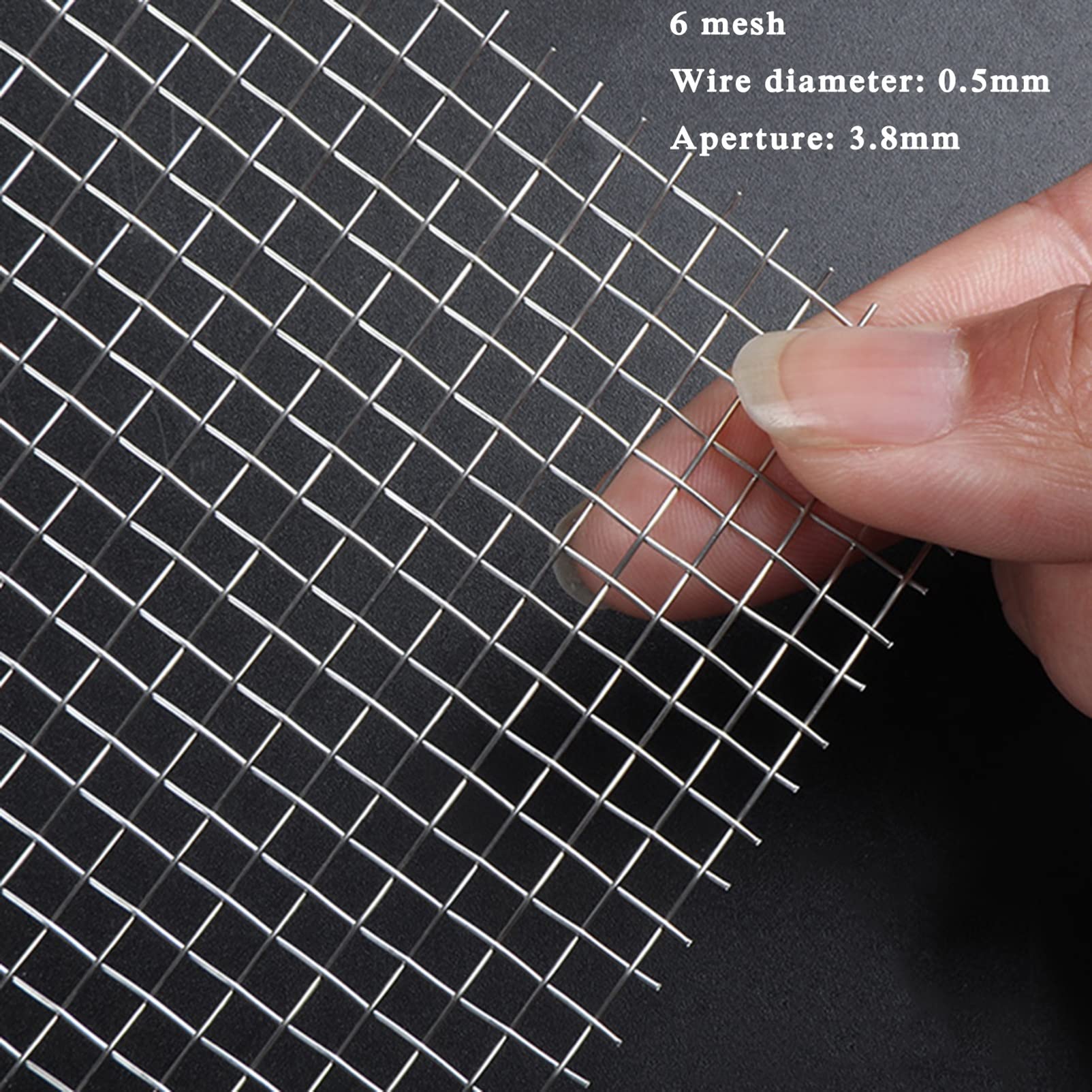 Edelstahlgitter Drahtgitter feinmaschig 6 Mesh Woven Wire Mesh Wühlmausgitter Metallgitter Feinmaschig Drahtgeflecht Maulwurfsperre Schutzgitter Edelstahlgitter Wire Mesh ( Color : Wire diameter 0.5mm