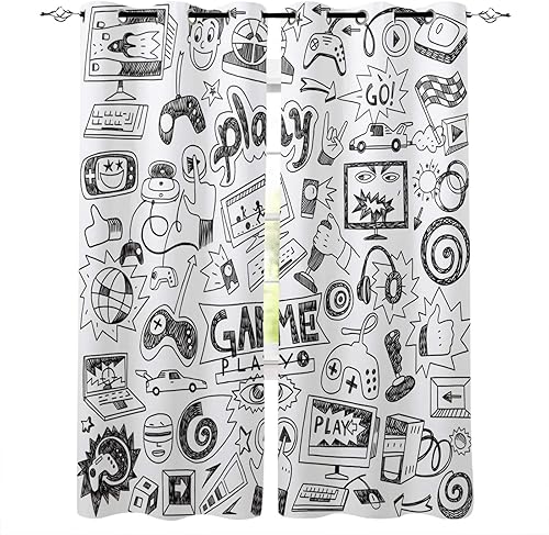 Cortinas opacas con aislamiento térmico para videojuegos, sala de bocetos, monitor de videojuegos, dispositivo de monitor de carreras, dispositivo