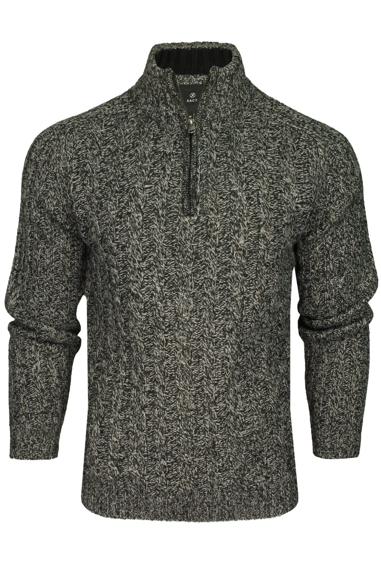 Xact Maglione a Collo Alto con Zip a Quarto, Maglia a Trecce per Uomo