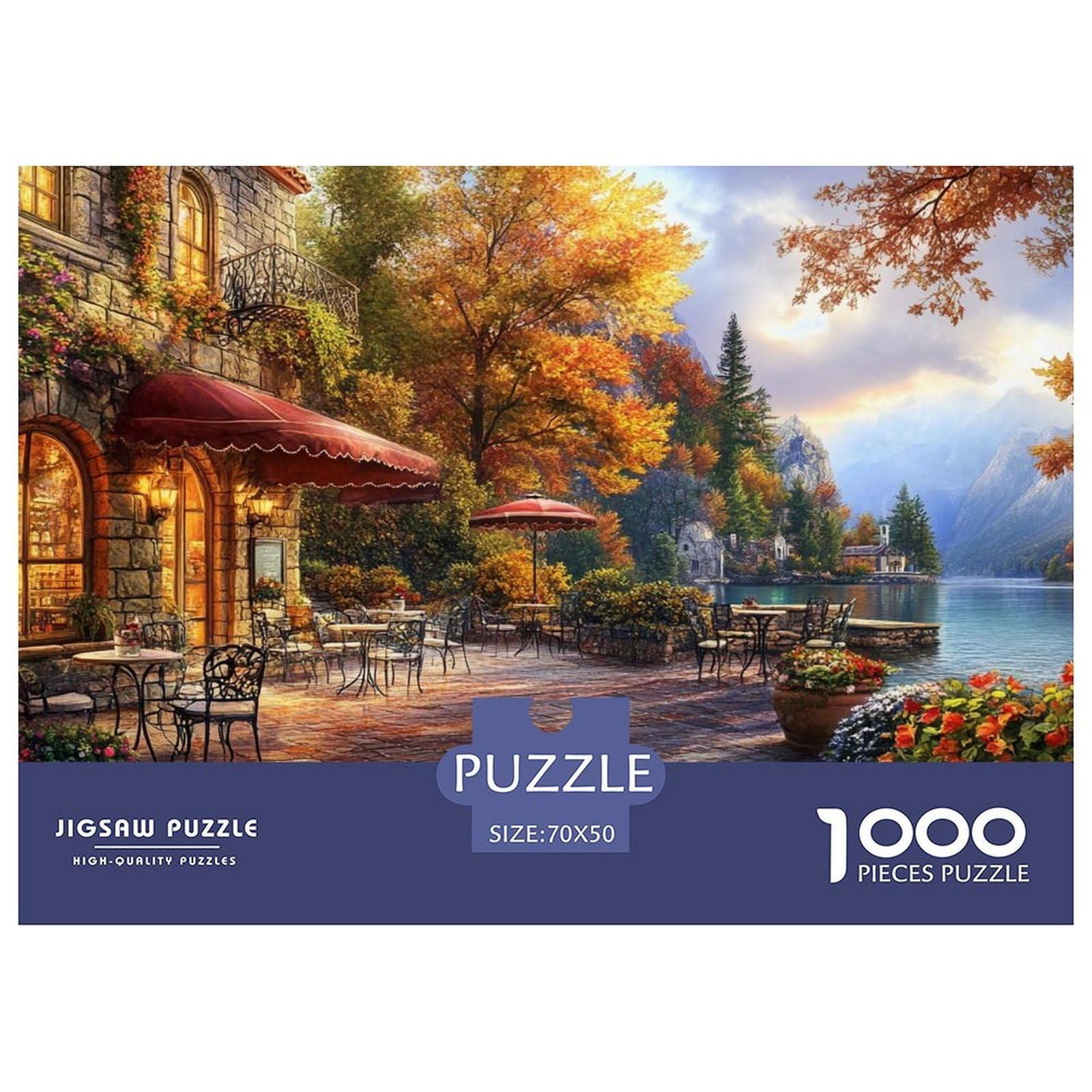 Jigsaw Puzzles Lake Como 1000 Piece Challenge Toy for Adults,Autumn Landscape Impossible Jigsaw Puzzles 1000 Pieces Educational Game for Adults Or Families 70x50cm/1000pcs