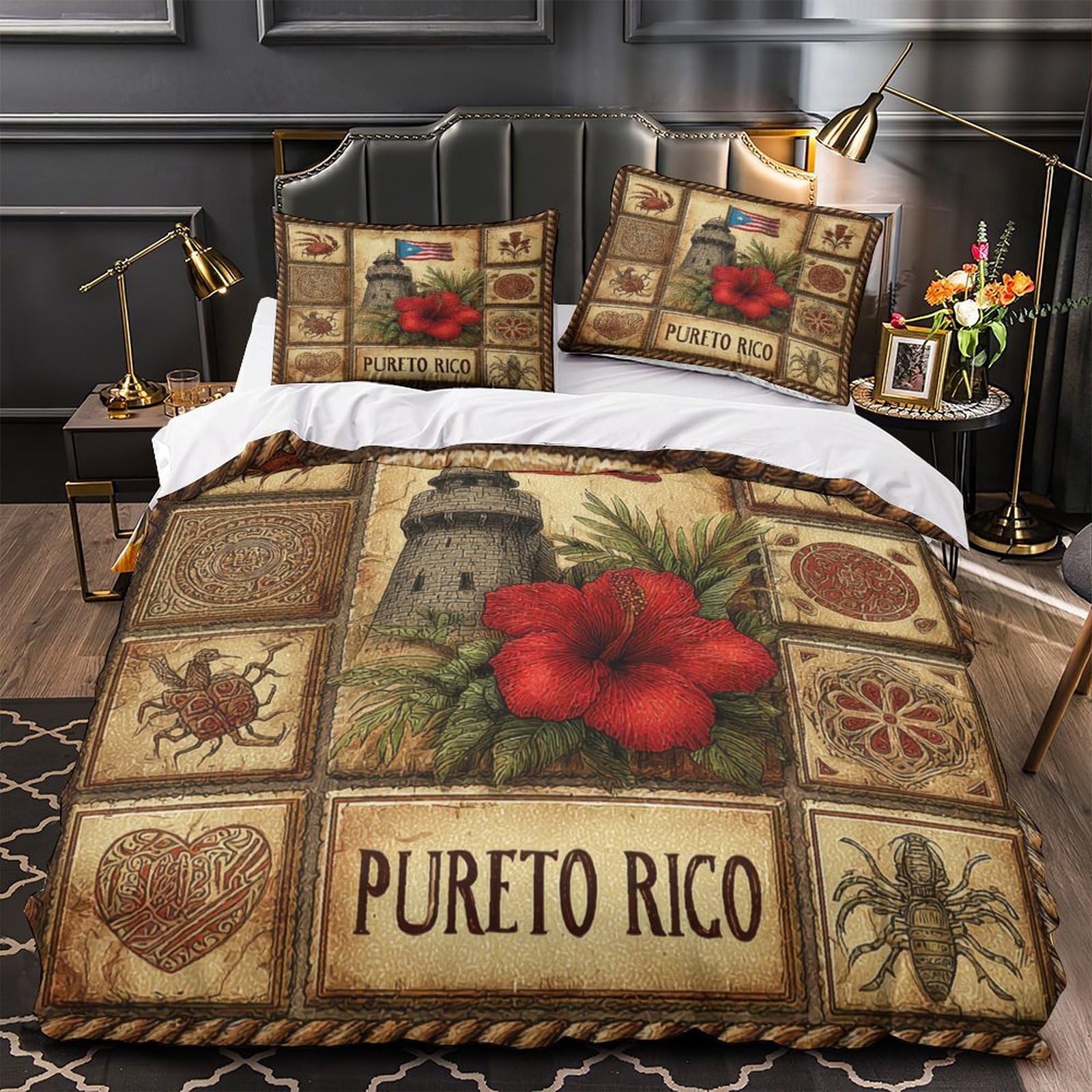 Housse de Couette Pitbull Super King parure de lit 3D microfibre en 260x220cm