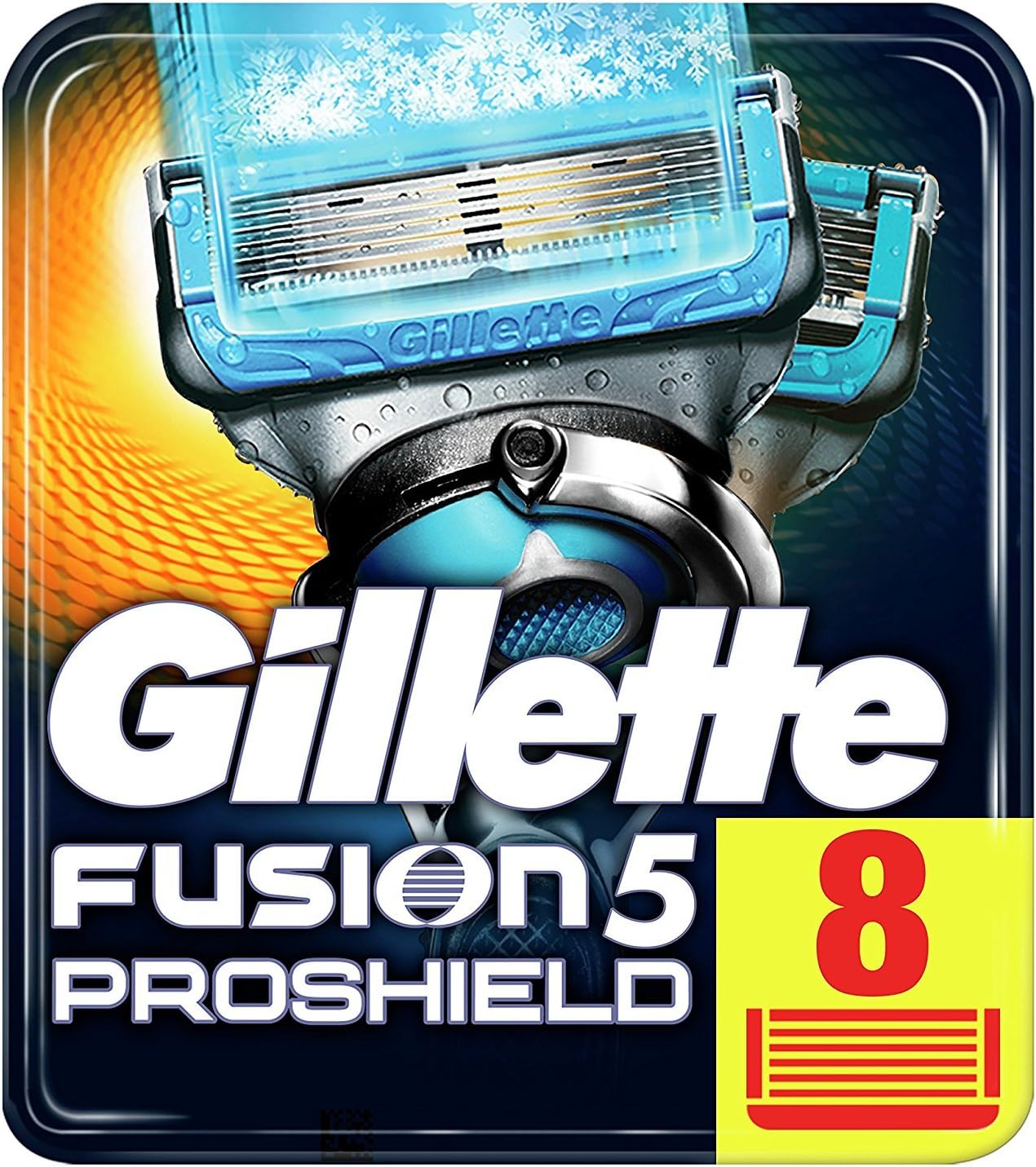 Gillette Fusion5 ProShield Chill Razor Blades for Men, 8 Refills with Cooling Technology, Mailbox Sized Pack