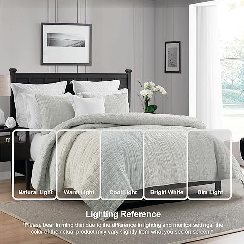 Miniatura 3 de Swift Home Ligero de gran tamaño, ultra suave, lavado con enzimas, textura arrugada, relleno de mezcla de algodón transpirable, juego de 2 piezas,