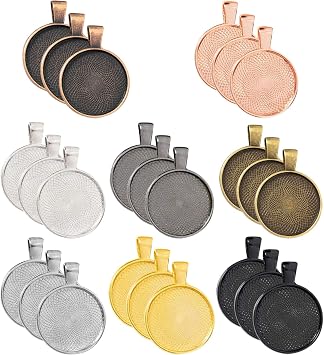 80Pcs Round Bezel Pendant Trays for Jewelry Making,8 Colors DIY Round Pendant Tray Charm Bezel Blanks Setting Cabochon Blank Base for DIY Jewelry Findings Making,Crafting Photo,Necklace,Pendant Making