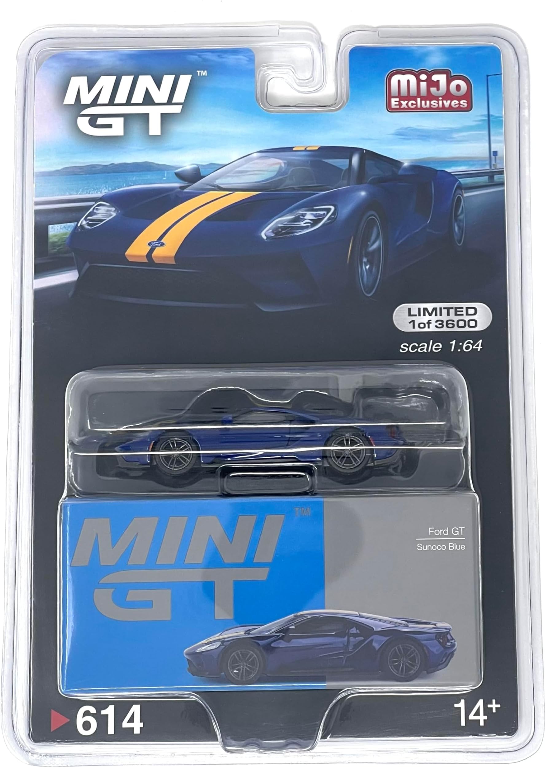 True Scale Miniatures Model Car Compatible with Ford GT Sconco Blue 1/64 Diecast Model Car MGT00614-MJ