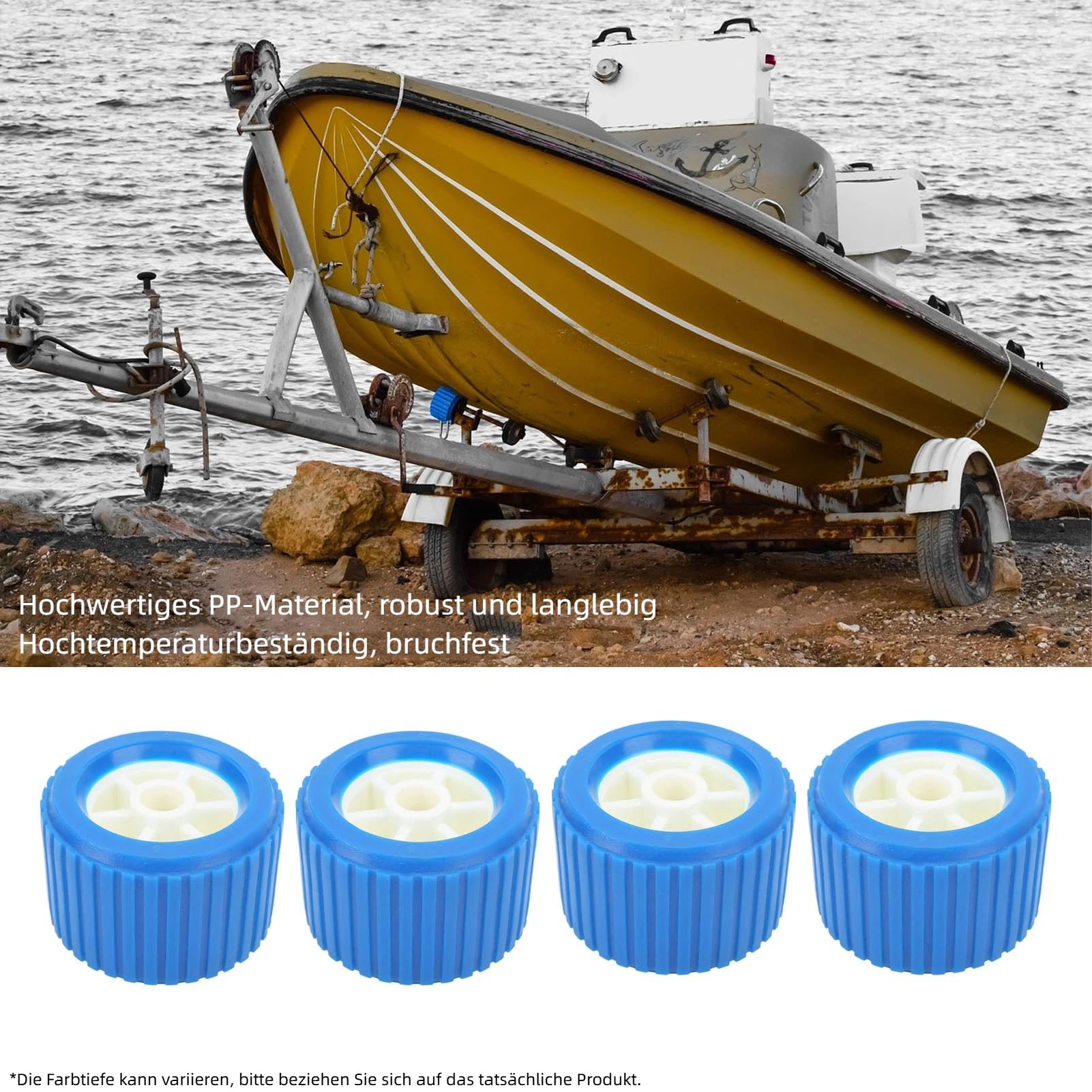 Akozón Rodillo Oscilante Acanalado, 4 Uds. Rodillo Oscilante Marino Azul 108x75x19mm Rodillo de Remolque de Barco para Rodillos de Guía de Remolque de Yate de Barco