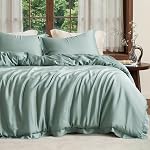 Amélie Home Queen Size Tencel Lyocell Duvet Cover Set, Ultra Soft Breathable Cooling Summer Bedding for Hot Sleepers, 1 Duvet Cover and 2 Pillowcases, 90"x90", Grey, Comforter Not Included