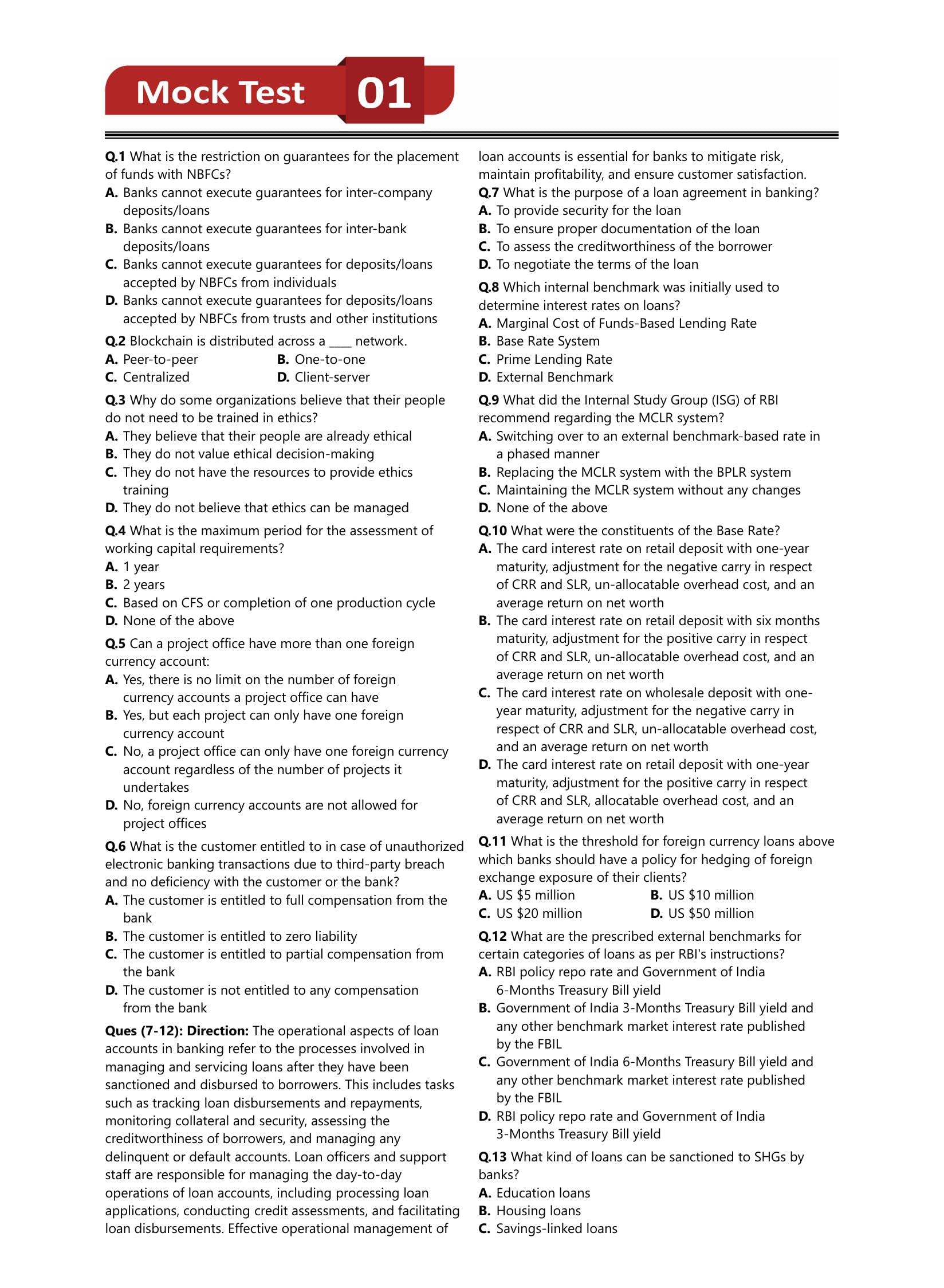 Principles and Practices of Banking - JAIIB Exam 2024 (Paper 2) - 15 Full Length Mock Tests (1500 Solved MCQs) with Free Access to Online Tests 1