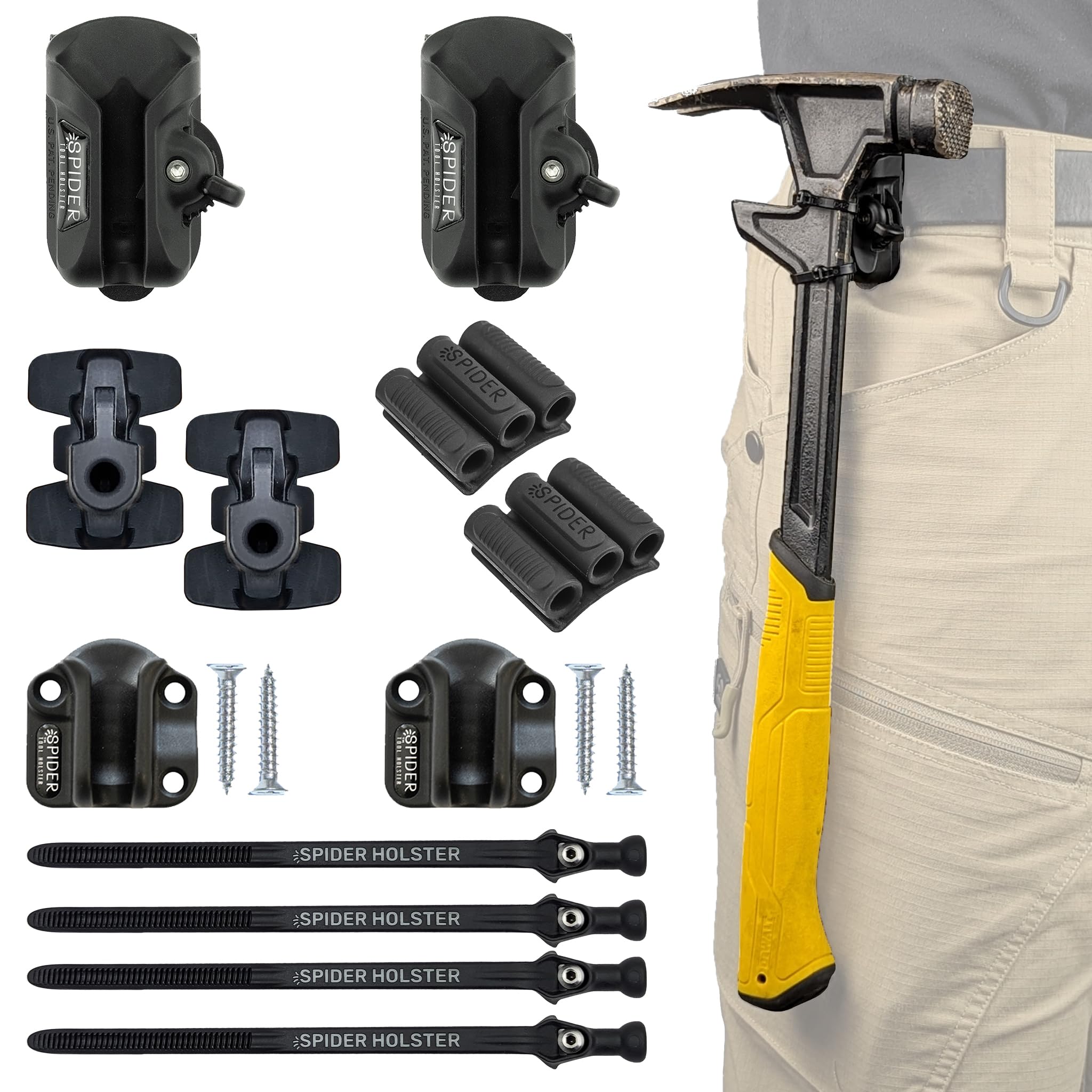 Spider Tool Holster - Improve The Way You Carry Your Power Drill, Driver, Multitool, Pneumatic, Multi-Tool and More on Your Belt!