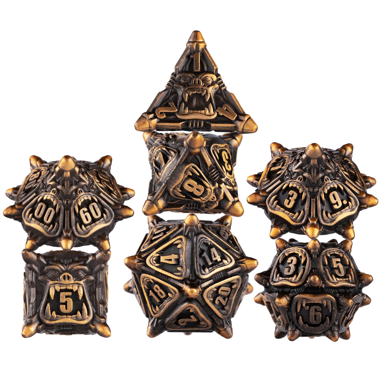 HKDZ Metal D&D Dice Set, Polyhedral RPG Dice, D&D Dice for Role Playing Table Game Dungeons and Dragons Dice, Mtg, Pathfinder, Colorful