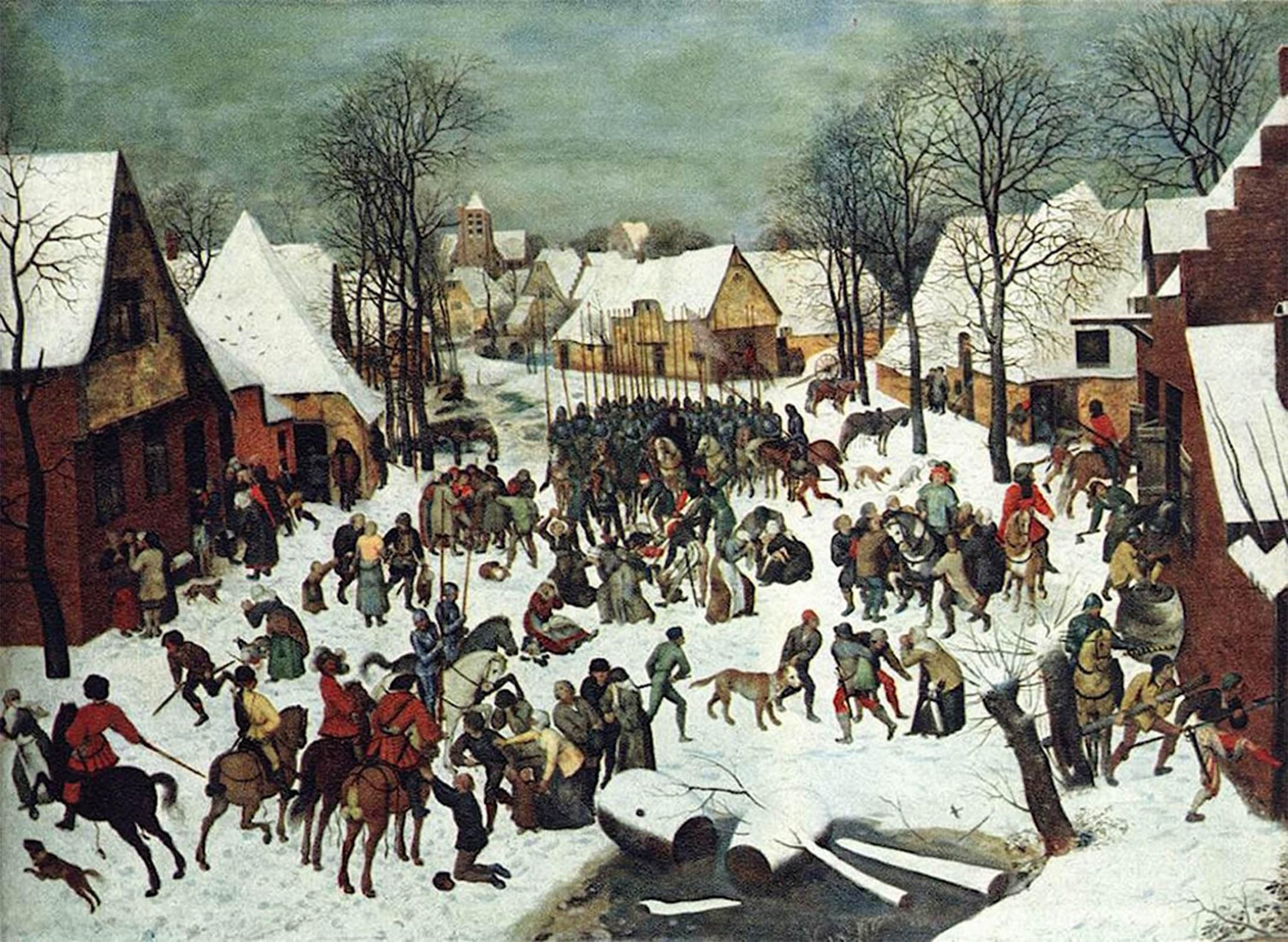 SERENDIPITP Abstract Painting Mural Print Picture Wall Decor Painting The Slaughter of the Innocents Pieter the Elder Bruegel Vintage Wall Artwork for Home Decor 60x90cm