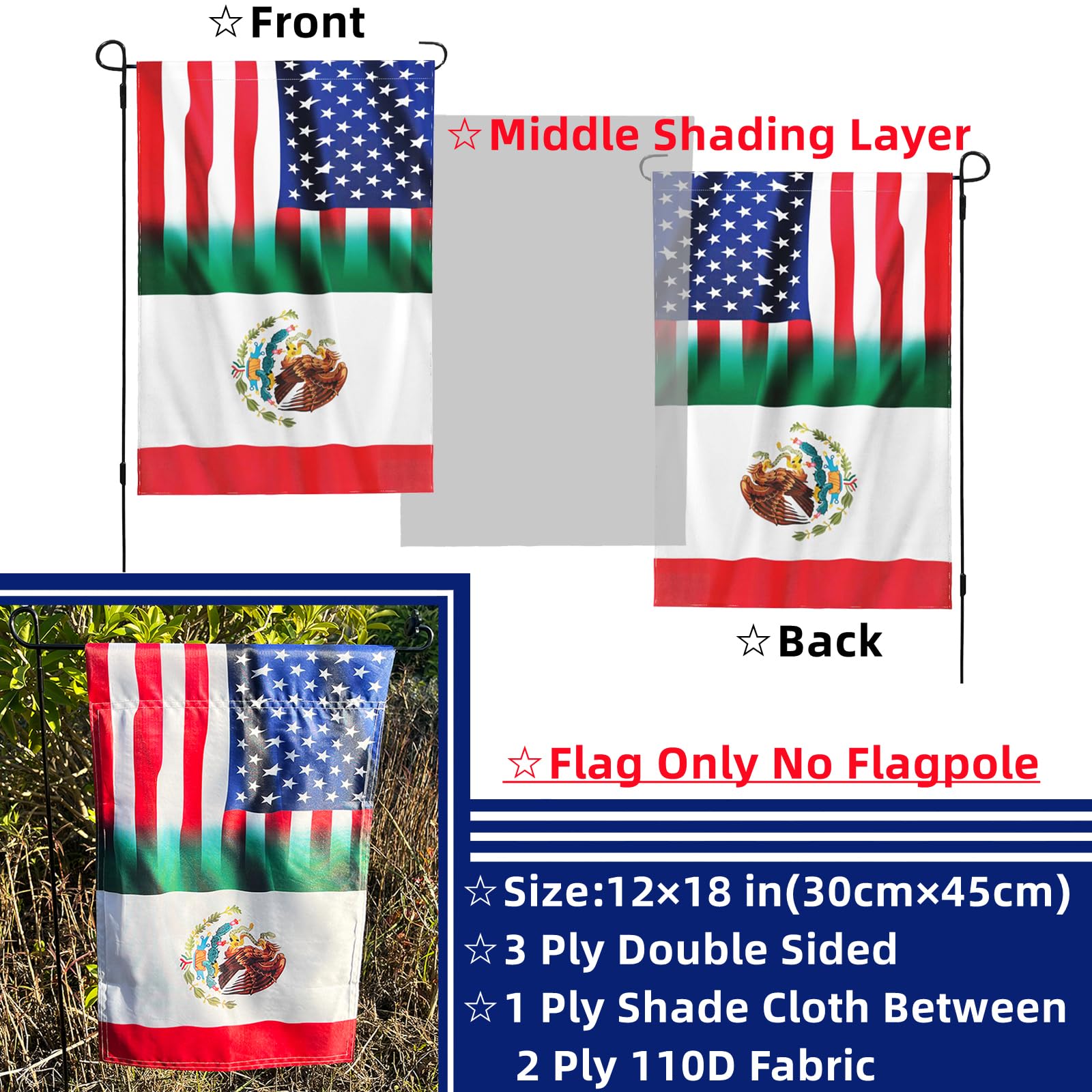 Bandiera Combinata USA-Messico 3x5 Piedi - Simbolo Di