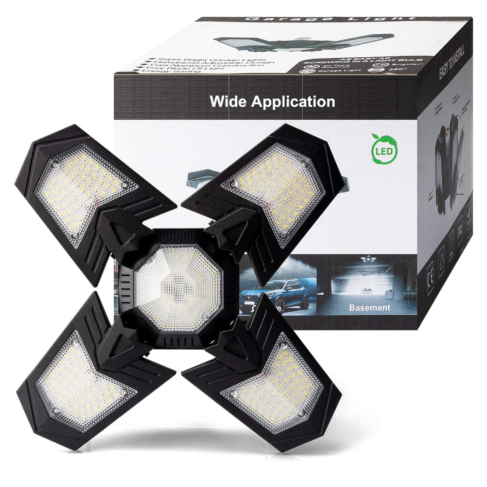 Buy ANJAYLIA LED Garage Lights, 12000LM 6500K Garage Light, Shop