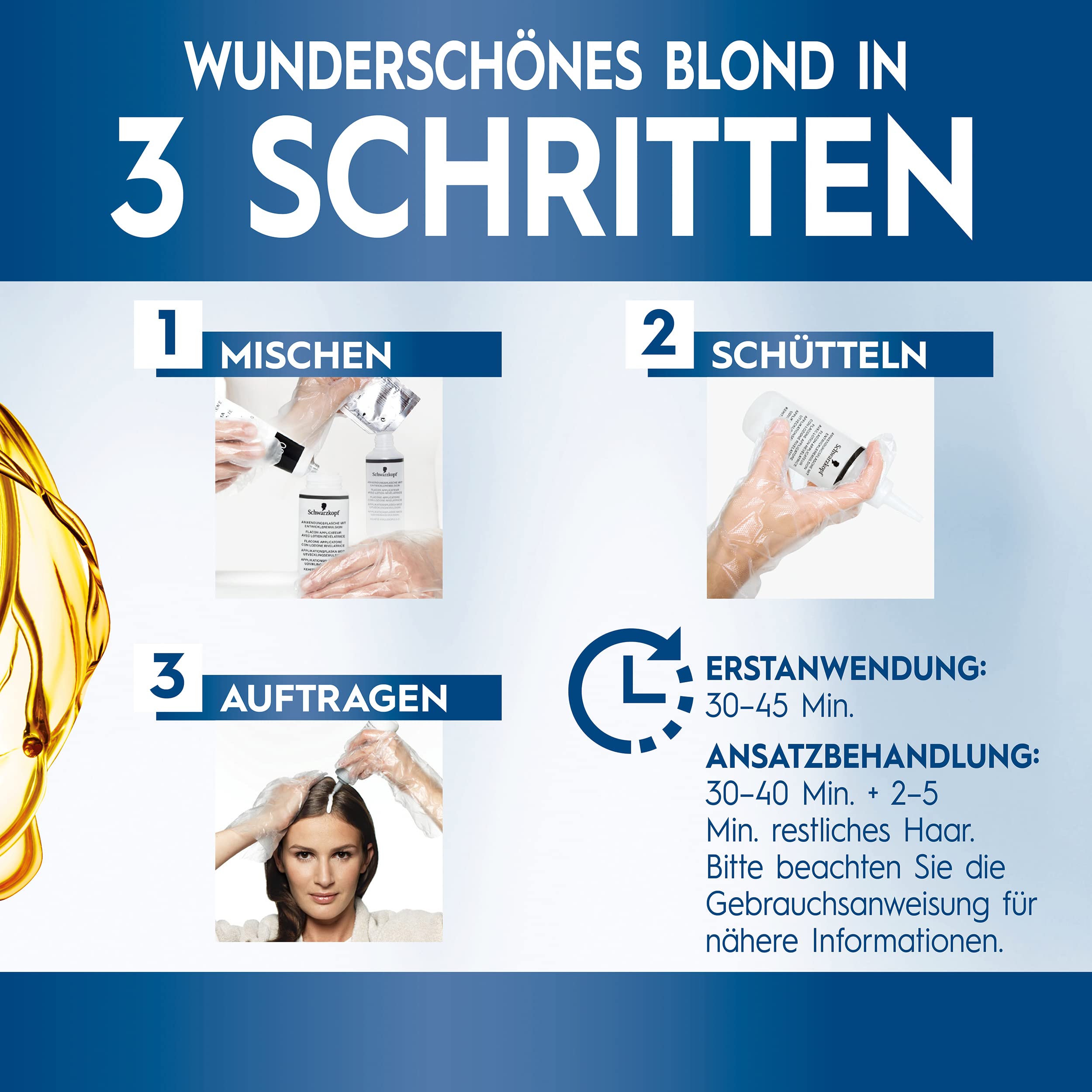 Schwarzkopf Blonde Aufheller L101 Silberblond (6x 165 ml), Haarfärbemittel für Öl-aktiviertes Haare Aufhellen mit HaptIQ System, für bis zu 8 Stufen ohne Gelbstich